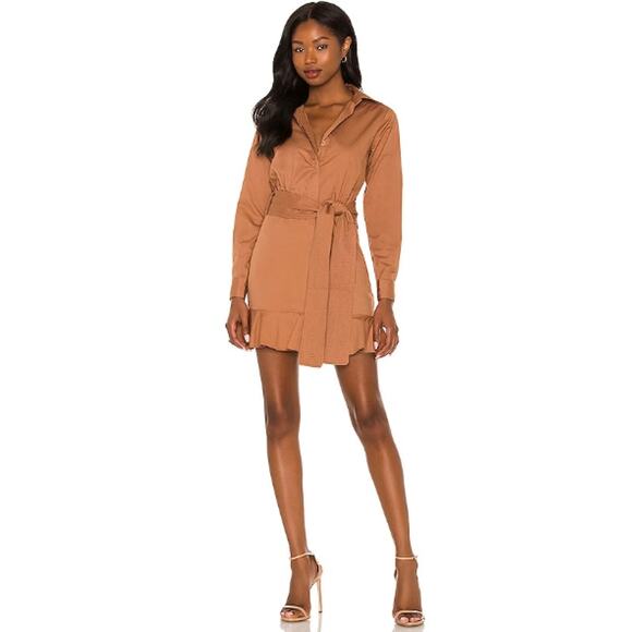 KARINA GRIMALDI Sandrinne Poplin Flounce Hem Mini Dress - Picture 1 of 6